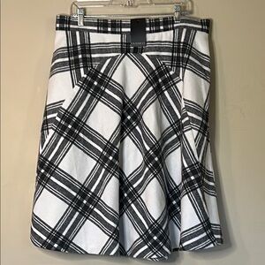 NWT Eloquii Black White Plaid Skirt w/ pockets Womens Sz 16